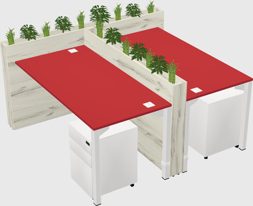 Rectangular shared desk