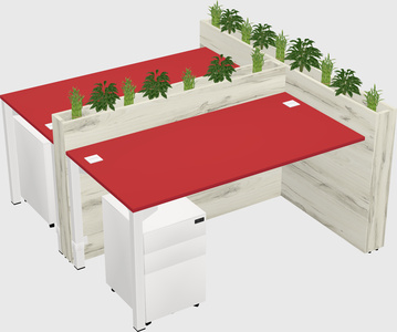 Rectangular shared desk
