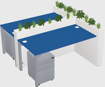 Rectangular shared desk