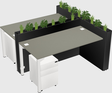 Rectangular shared desk
