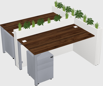 Rectangular shared desk