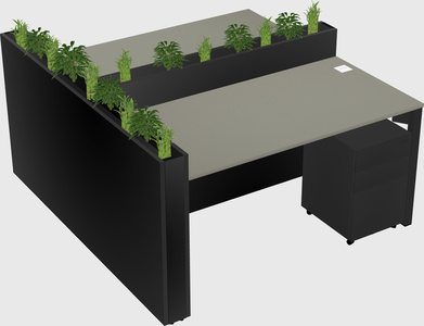 Rectangular shared desk