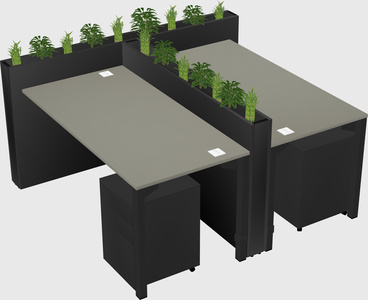 Rectangular shared desk