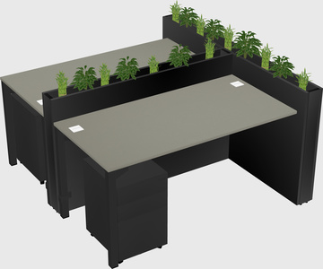 Rectangular shared desk