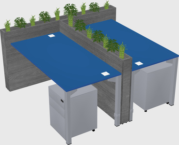 Rectangular shared desk