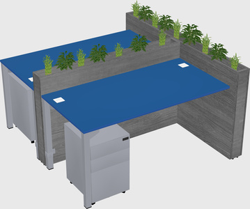 Rectangular shared desk
