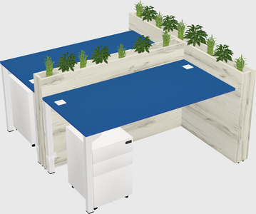 Rectangular shared desk
