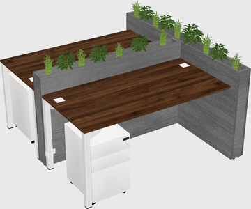 Rectangular shared desk