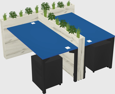 Rectangular shared desk