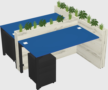 Rectangular shared desk