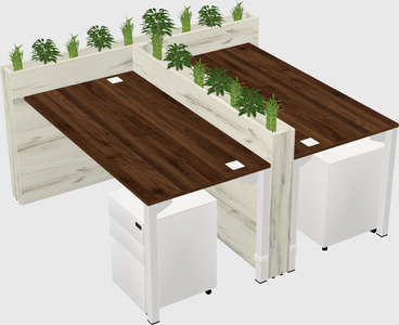 Rectangular shared desk