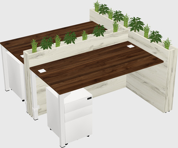 Rectangular shared desk