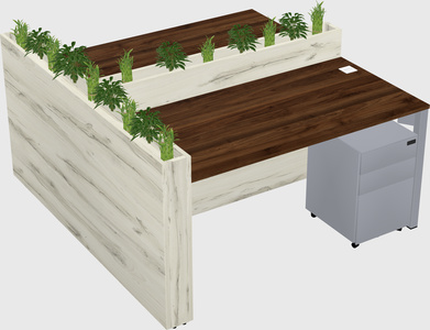 Rectangular shared desk