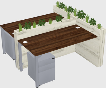 Rectangular shared desk