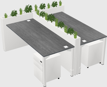 Rectangular shared desk
