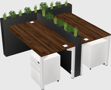 Rectangular shared desk