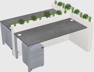 Rectangular shared desk