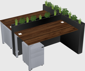 Rectangular shared desk
