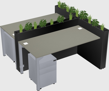 Rectangular shared desk