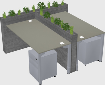 Rectangular shared desk