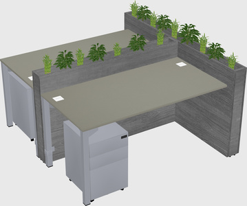 Rectangular shared desk