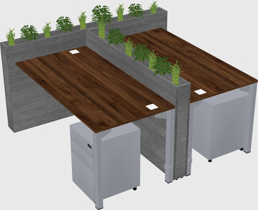 Rectangular shared desk