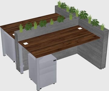 Rectangular shared desk