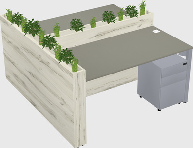 Rectangular shared desk