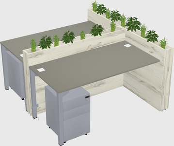 Rectangular shared desk