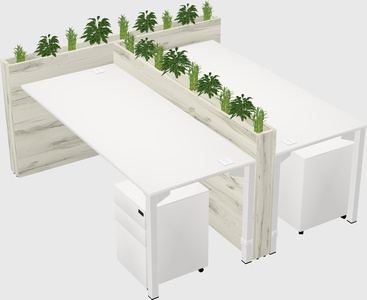 Rectangular shared desk