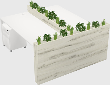 Rectangular shared desk