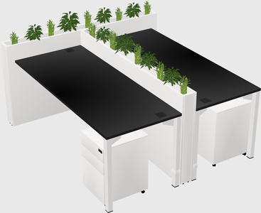 Rectangular shared desk