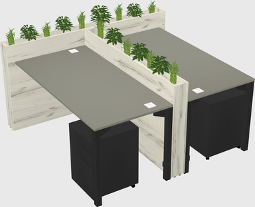 Rectangular shared desk