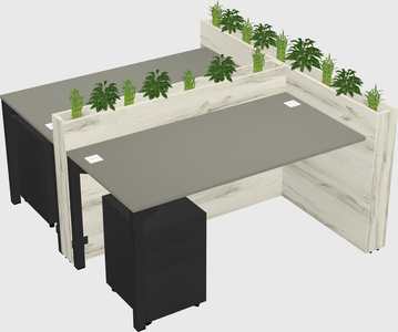 Rectangular shared desk