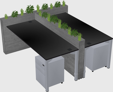Rectangular shared desk