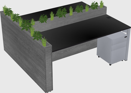 Rectangular shared desk