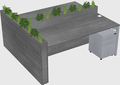 Rectangular shared desk