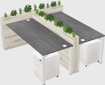Rectangular shared desk