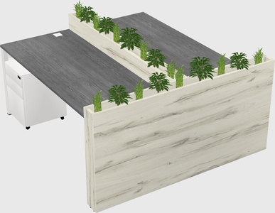 Rectangular shared desk