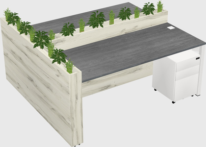 Rectangular shared desk