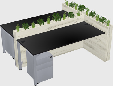 Rectangular shared desk