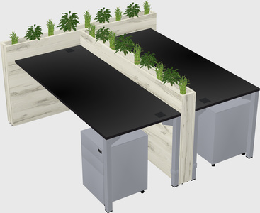 Rectangular shared desk