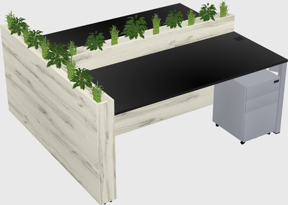 Rectangular shared desk