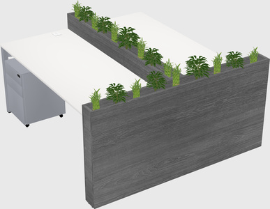 Rectangular shared desk