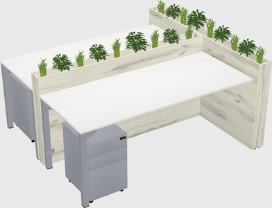 Rectangular shared desk