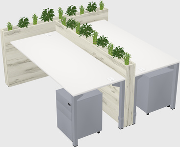 Rectangular shared desk