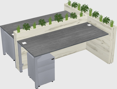 Rectangular shared desk