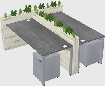 Rectangular shared desk
