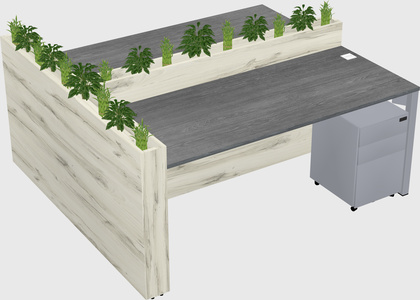 Rectangular shared desk