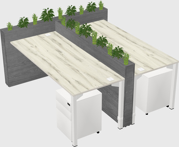 Rectangular shared desk